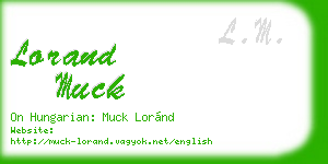 lorand muck business card